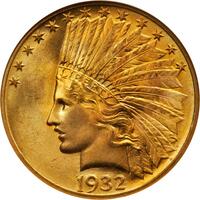 1932 Indian Liberty Head 1/2 OZ Gold Coin