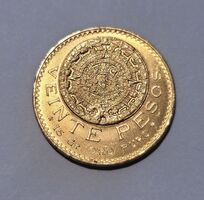 1959 Mexican Pesos 1/2 OZ Gold Coin