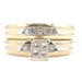 Women's 0.48 ctw Princess & Round Diamond 14KT Yellow Gold Wedding Ring Set 4.7g