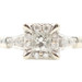 0.66 ctw Princess & Round Diamond Square Halo 14KT White Gold Engagement Ring 