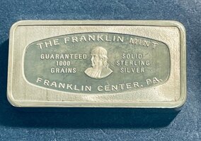 The Franklin Mint 1000 Grain Silver Bar(65G .925)