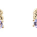 Estate 10KT Yellow Gold 0.50 ctw Oval Iolite & 0.06 ctw Diamond Womens Earrings