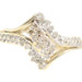 Women's 0.56 Ctw Round Diamond 10KT Yellow Gold Waterfall Bypass Cluster Ring 2g