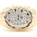 Men's Estate 1.50 ctw Round Diamond Oval Cluster 14KT Yellow Gold Nugget Ring 9g