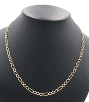 Diamond Cut 10KT Yellow Gold 5.2mm Classic Figaro Chain Necklace 22.5" - 14.4g