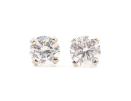 5/8 CT. T.W. Round Diamond Solitaire Stud Earrings in 14K White Gold SI2/I1 I/J 