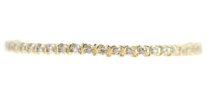 Classic 0.70 ctw Round Diamond 14KT Yellow Gold S-Link 7" Tennis Bracelet - 7.2g