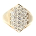 1.00 ctw Round Diamond Marquise 10KT Yellow Gold 18.4mm Estate Cluster Ring 6.2g