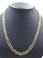 Solid 22.5" 10KT Yellow Gold Curb Link 8.5mm Wide Heavy Necklace - 47.44g Midas