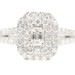 1.04 Ctw Emerald Cut & Round Cut Diamond 10KT White Gold Engagement Ring by JD