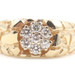 Men's 0.56 ctw Round Diamond Cluster Retro Style 10KT Yellow Gold Nugget Ring 6g