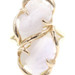 Estate Unique 14KT Yellow Gold White Carved Jade Frog Duo Cocktail Ring - 7.13g