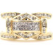 Men's 1.00 ctw Princess & Round Cut Diamond 14KT Yellow Gold Statement Ring 15g