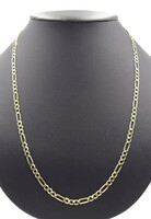 High Shine 10KT Yellow Gold 4.4mm Classic Figaro Chain Necklace 24.5" - 11.30g