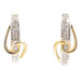 Women's 10KT Yellow and White Gold 0.20 ctw Round Diamond Two Tone Earrings 1.9g