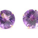 5.80 ctw Round Cut Lab Created Purple Amethyst Solitaire 14KT Gold Stud Earrings