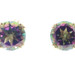 Estate 3.40 Ctw Round Cut Mystic Topaz 14KT Yellow Gold Gemstone Stud Earrings