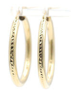 1.6" 10KT Yellow Gold 3.9mm Wide High Shine Hollow Hoop Women's Earrings - 6.59g