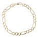 Classic Semi-Hollow 14KT Yellow Gold Estate Figaro Chain Bracelet 8.5" - 13.3g