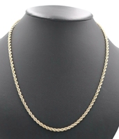 Classic 10KT Yellow Gold 3.8mm Wide High Shine Rope Chain Necklace 22 3/4" 26.1g