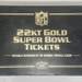 22KT Gold Super Bowl Ticket Set (1-54) 