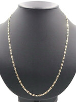 Diamond-Cut High Shine 14KT Tri-Color Gold Valentino Chain Necklace 25.5" - 9.1g