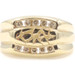 0.25 ctw Round Diamond Two Row 10KT Yellow Gold Men's Nugget 11.6mm Ring - 6.44g