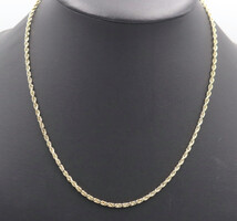 Classic 14KT Yellow Gold 2.5mm Wide High Shine Rope Chain Necklace 20" - 14.10g