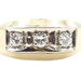 Men's Classic 10KT Yellow Gold 0.42 ctw Round Diamond Three Stone 10.3mm Ring