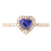 Pandora Women's Sparkling Blue Heart Cut Elevated Ring - Rose Gold-Plated ALE