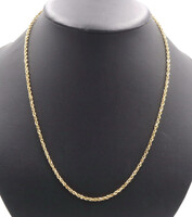 Classic 10KT Yellow Gold 2.9mm Wide High Shine Rope Chain Necklace 22.5" - 10.3g