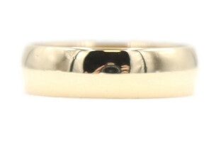 High Shine 14KT Yellow Gold 6mm Wide Classic Wedding Band Ring Size 10 3/4 - 5g