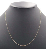 Classic 14KT Yellow Gold 1mm Thin High Shine Cable Chain Necklace 20" - 0.50g