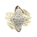 Estate 0.44 Ctw Round Diamond Marquise Cluster 10KT Gold Bypass Ring AG 5.97g