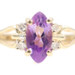 Women's 0.75 Ct Marquise Amethyst & Round Diamond 14KT Gold Split Shank Ring T&C