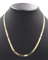 Classic 10KT Yellow Gold 4.8mm Wide High Shine Herringbone Necklace 22" - 9.85g