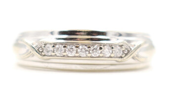 Women's Classic 0.20 ctw Round Diamond 6.3mm Wide 10KT White Gold Band Ring 4.0g