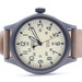 Men's Timex Expedition 45mm Watch with a Cream Dial and Brown Leather Band 