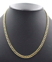 High Shine 10KT Yellow Gold 5.7mm Estate Curb Link Long Necklace 20" - 15.9g