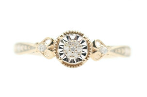 0.08 ctw Round Diamond Cluster Illusion Setting 10KT Yellow Gold Engagement Ring