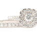 Women's 1.06 ctw Round Diamond Square Halo 10KT White Gold Wedding Ring Set 