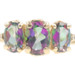 Women's 3-Stone Oval Mystic Topaz & Diamond Accents 10KT Yellow Gold Ring 2.5g