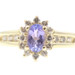 0.35 ctw Oval Iolite & 0.28 ctw Round Diamond Halo 14KT Yellow Gold Ring 3.1g