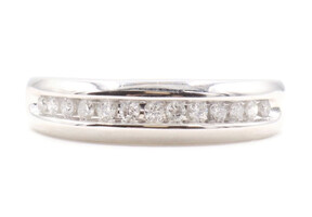 Men's 10KT White Gold 0.25 ctw Round Diamond 5.3mm Channel Band Ring by WGD 