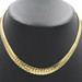 Estate 14KT Yellow Gold Graduated Herringbone 16.5" Necklace Italy - 18.2 Grams 