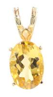 Women's Classic 4.75 Ct Oval Cut Citrine 10KT Yellow Gold Necklace Pendant 0.9"