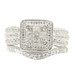 1.85 ctw Princess & Round Diamond Square Halo 10KT White Gold Wedding Ring Set