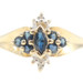 Natural 0.28 Ctw Marquise & Round Sapphire 10KT Gold Ring w/ Diamond Accents 2g