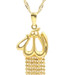 21KT Yellow Gold Islamic Allah Necklace Pendant on 22" 2mm 21KT Gold Chain 4.91g