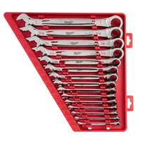 New!! Milwaukee 48-22-9416 15PC SAE Ratcheting Combination Wrench Set